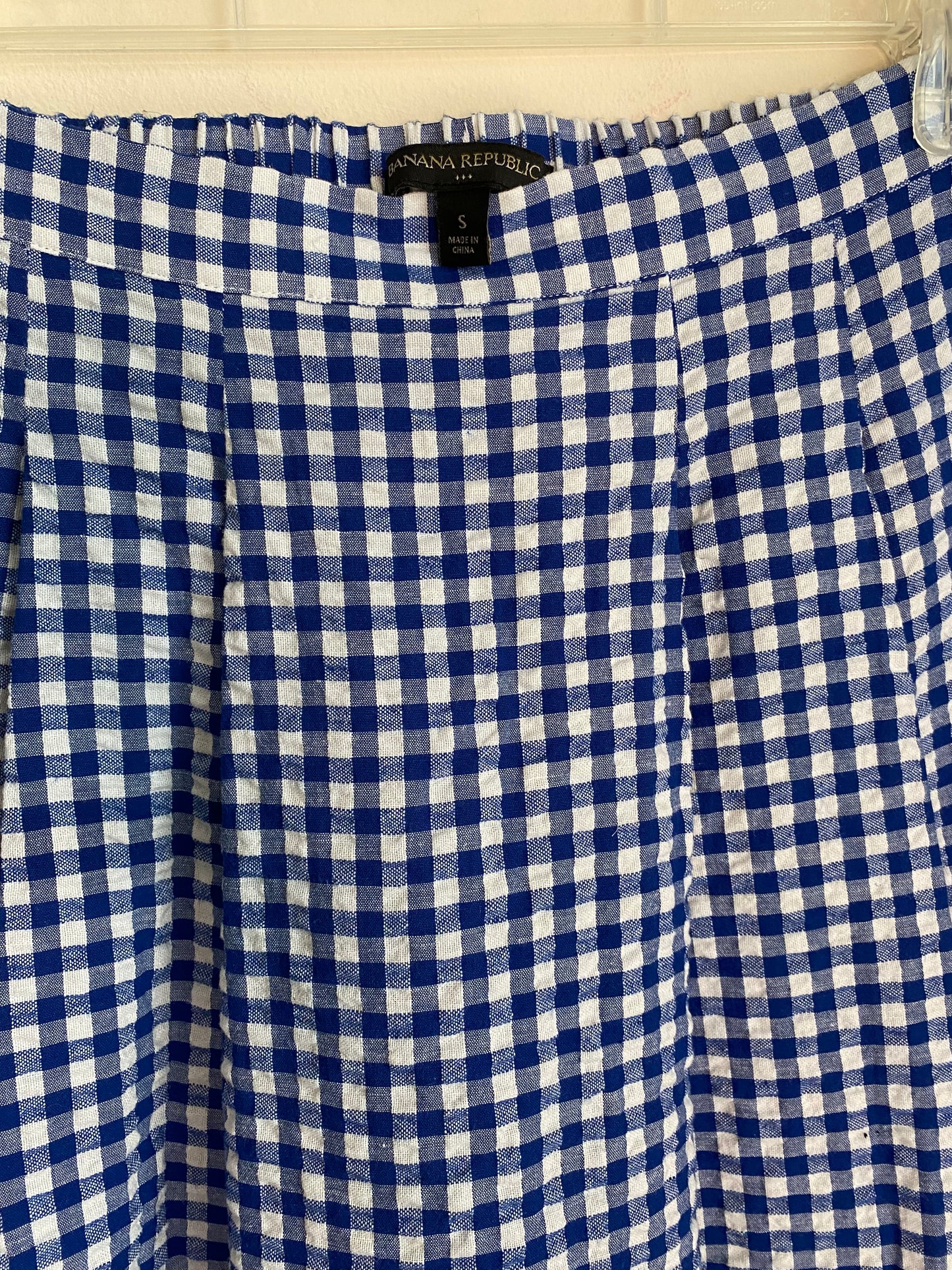 Blue Gingham Midi Skirt