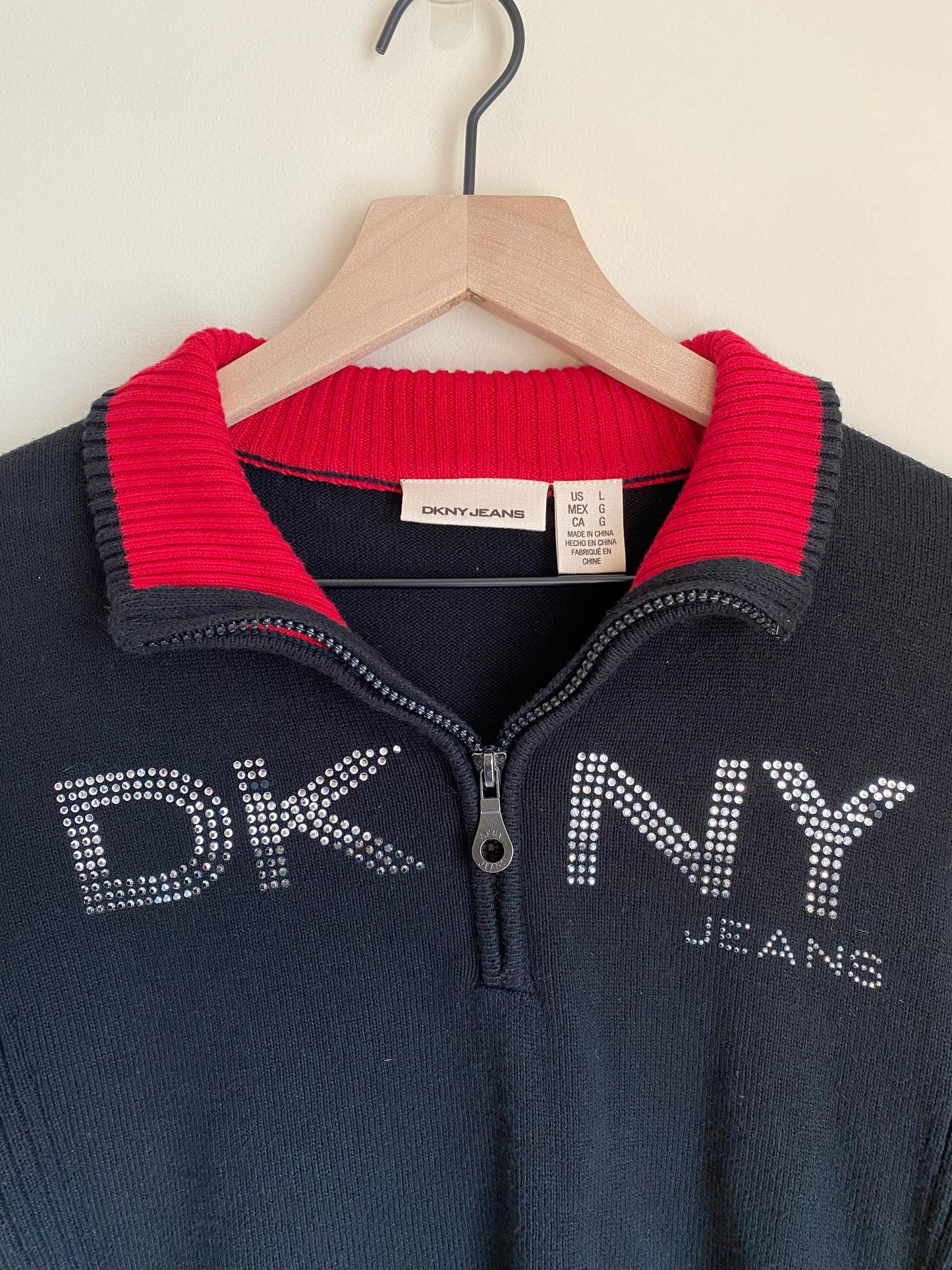 y2k DKNY Quarter Zip Sweater