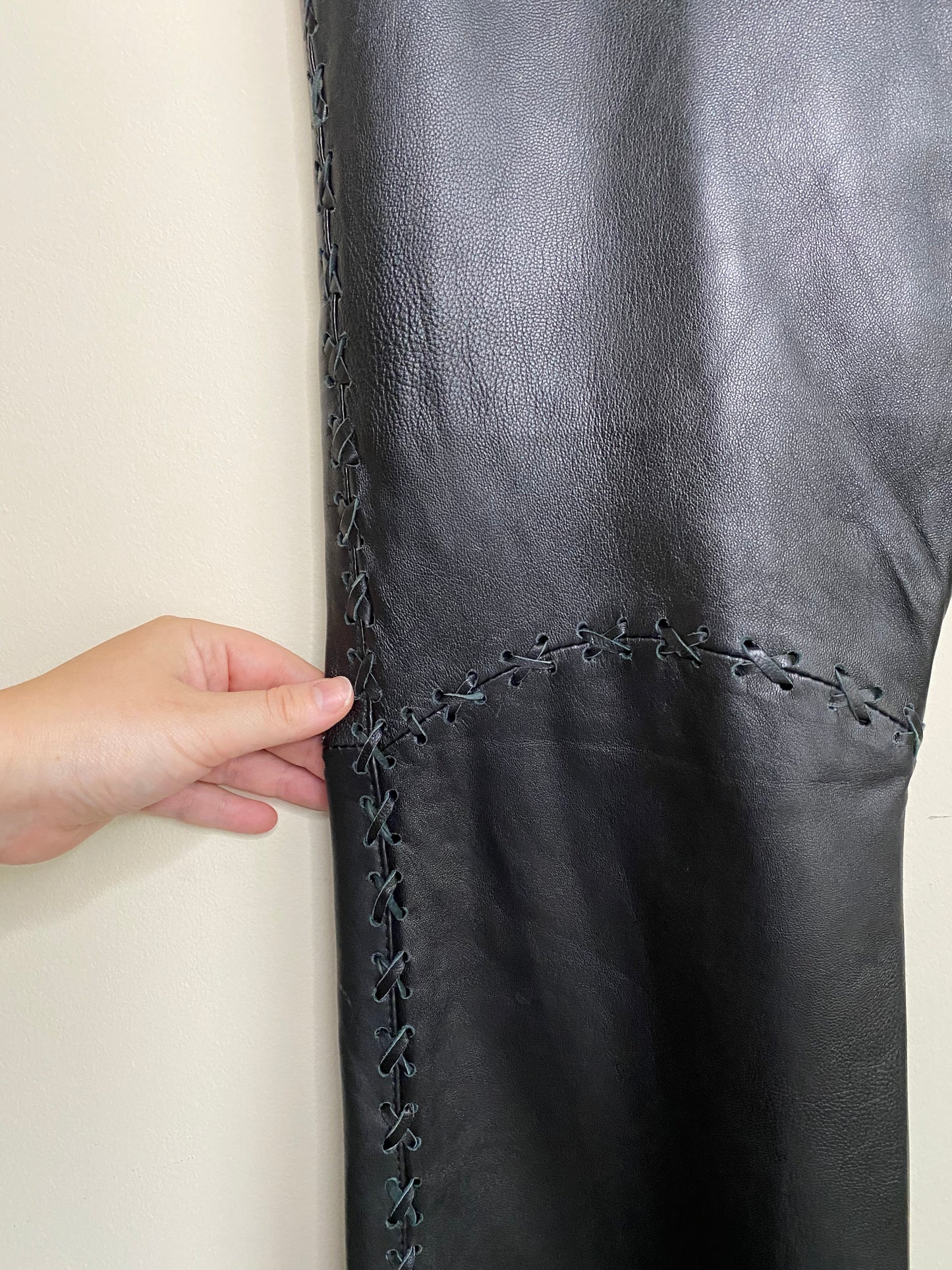 Low Rise Leather Bike Pants