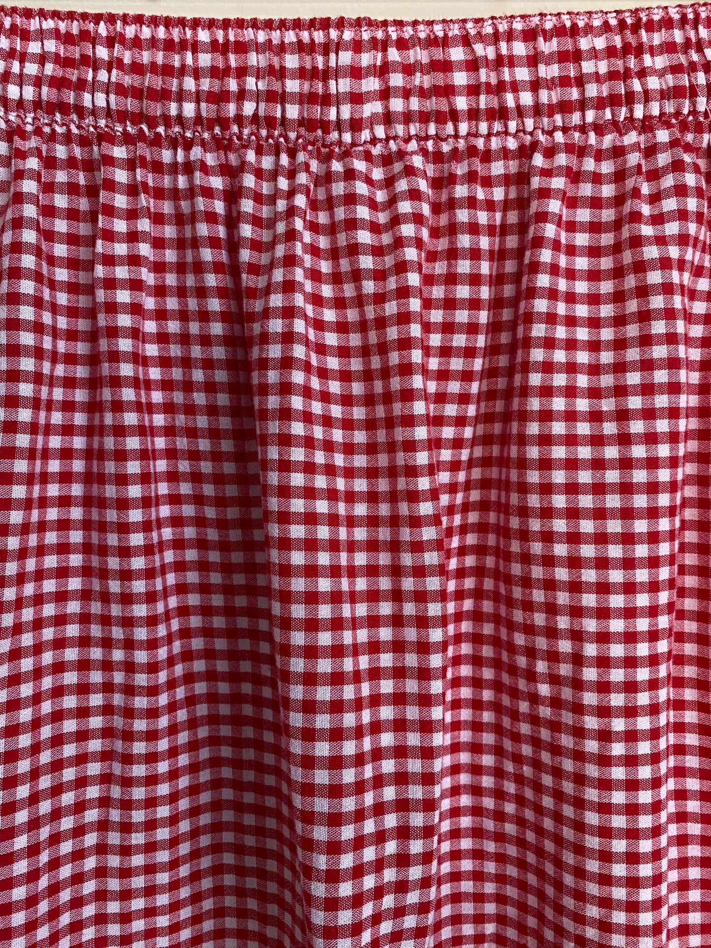 Red Gingham Midi Skirt