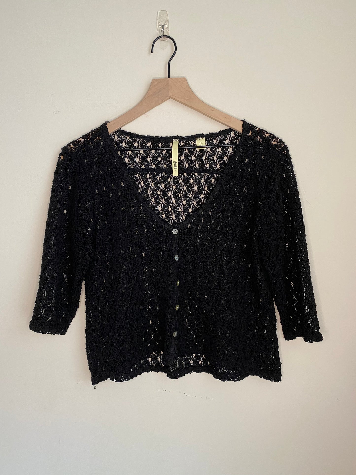 Crochet Quarter Sleeve Cardigan