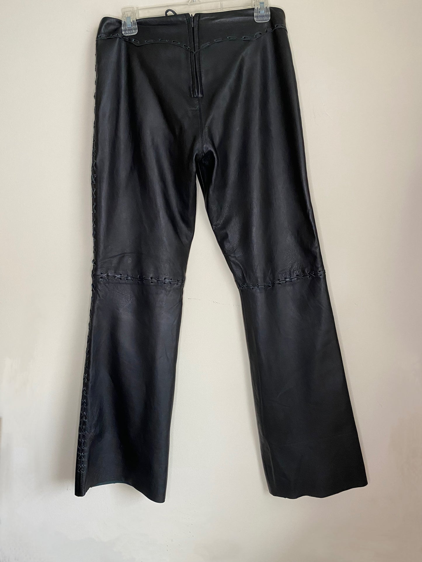Low Rise Leather Bike Pants