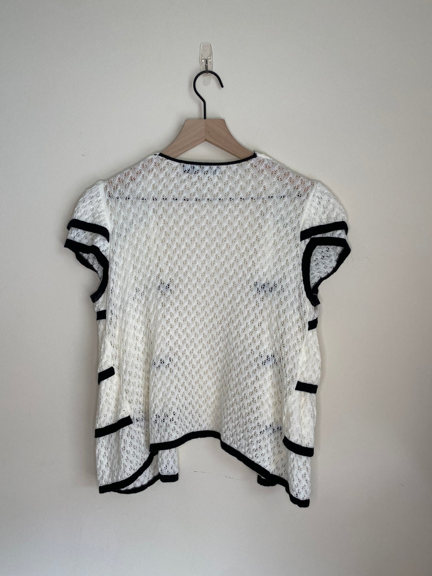 Short Sleeve Ruffle Cardigan