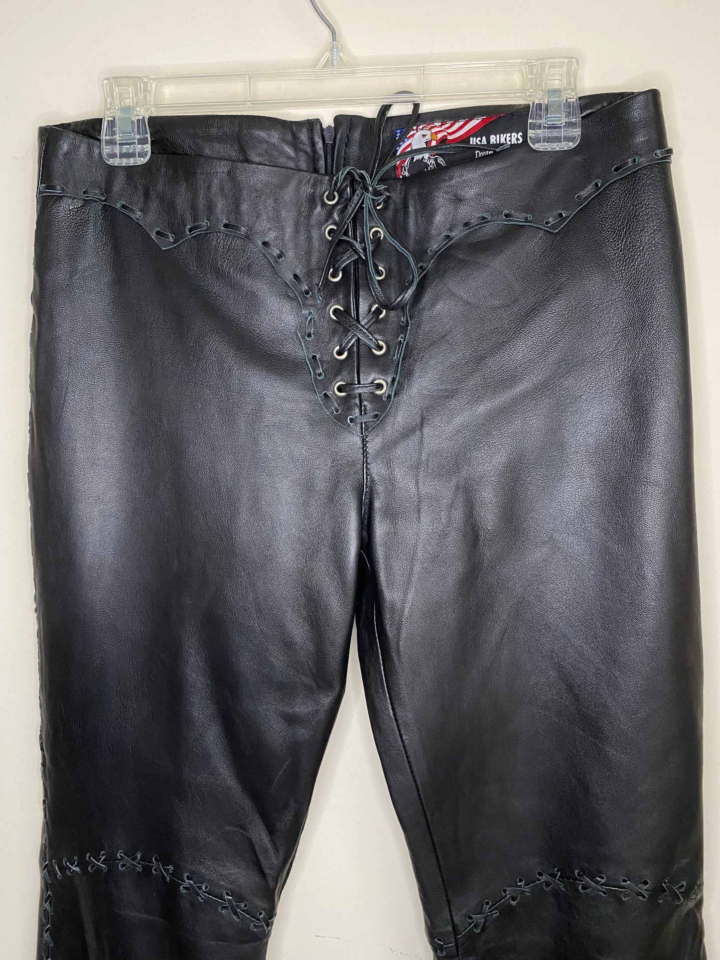 Low Rise Leather Bike Pants