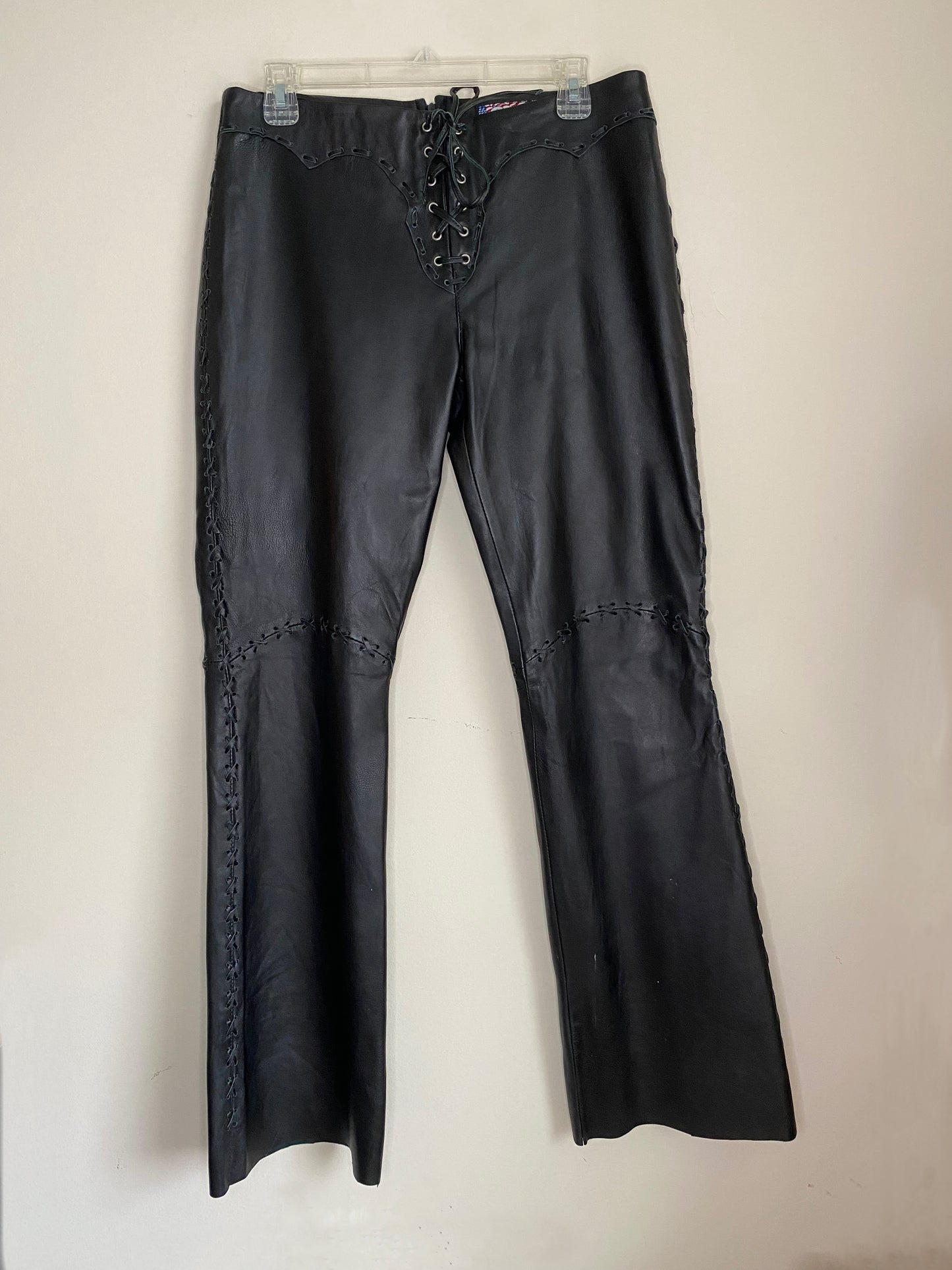 Low Rise Leather Bike Pants