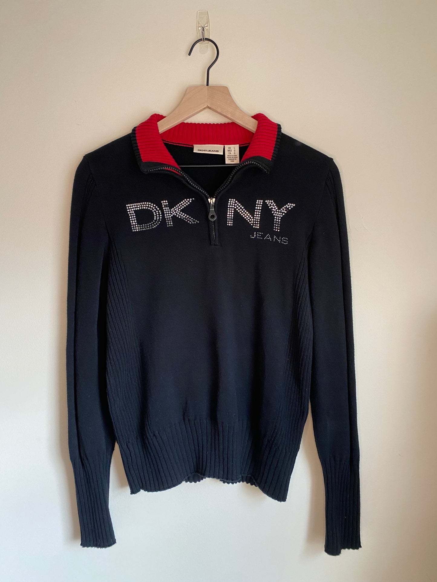 y2k DKNY Quarter Zip Sweater